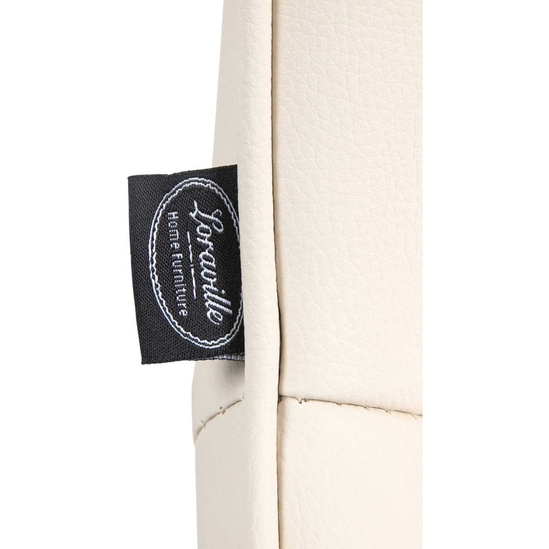 Scaun de bar Vonore din piele ecologică neagră crem