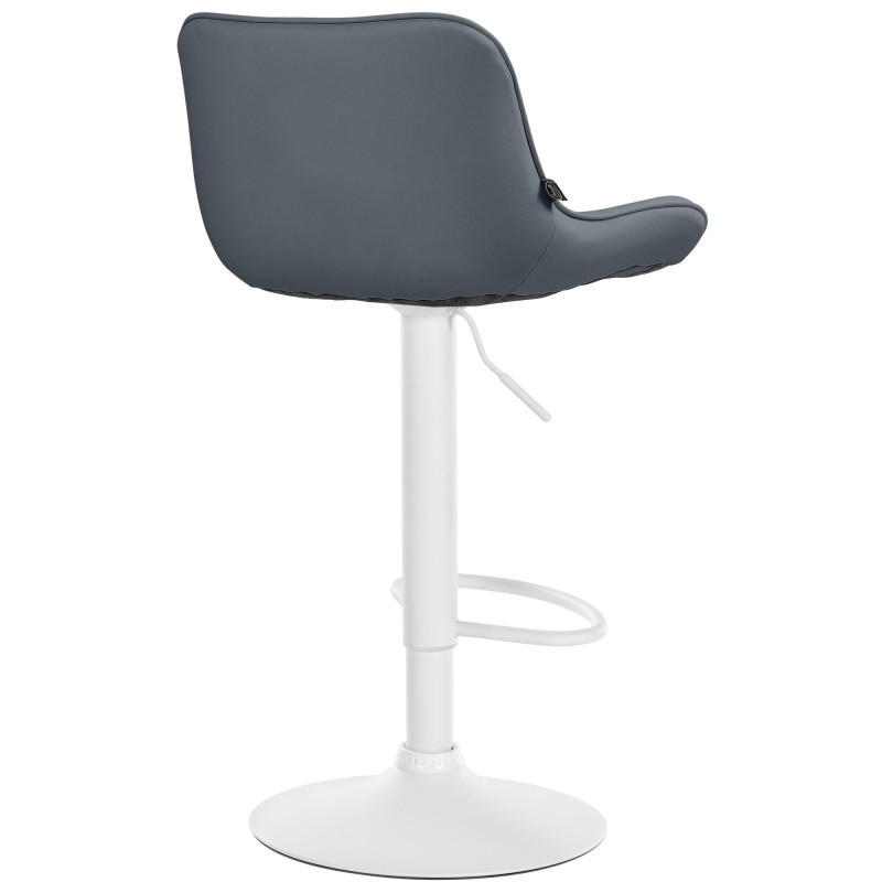 Scaun de bar Vonore din piele ecologică albă și gri