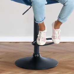 Set de 2 scaune de bar Braga din catifea neagră și albastră