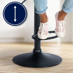 Scaun de bar Laurel din material textil negru și gri