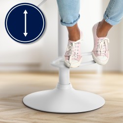 Scaun de bar Laurel din material textil alb și gri