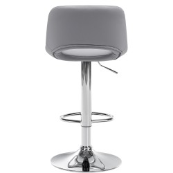 Scaun de bar Camden, piele ecologică, gri crom