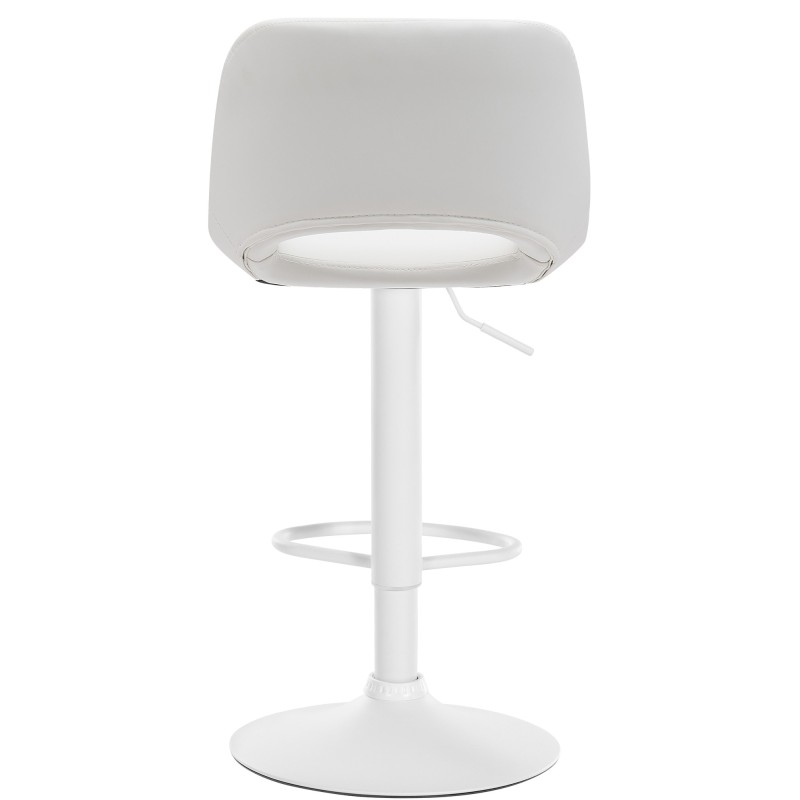 Scaun de bar Camden, piele ecologică albă