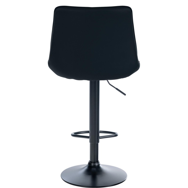 Set de 2 scaune de bar Toni din piele ecologică neagră