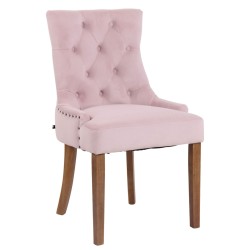 Scaun de sufragerie Aberdeen din catifea deschisă la culoare, antic