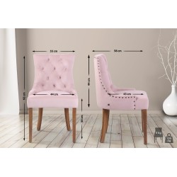 Scaun de sufragerie Aberdeen din catifea deschisă la culoare, antic