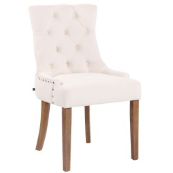 Scaun de sufragerie Aberdeen din catifea deschisă la culoare, antic