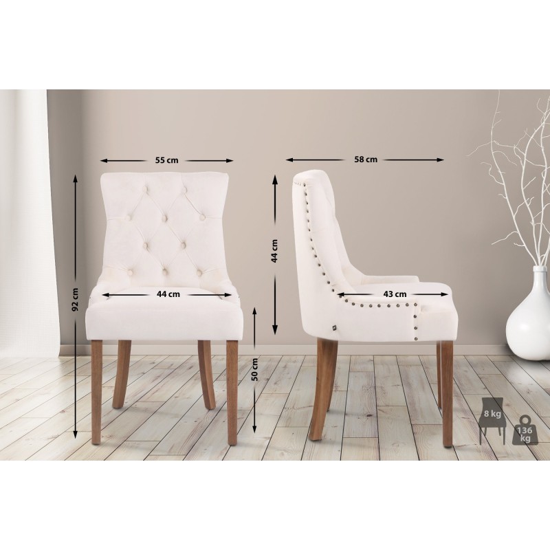 Set de 4 scaune de sufragerie Aberdeen din catifea antică deschisă