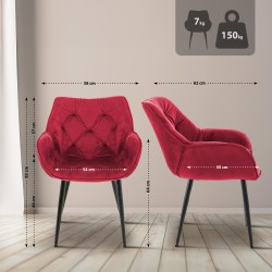 Set de 4 scaune din catifea Tanna