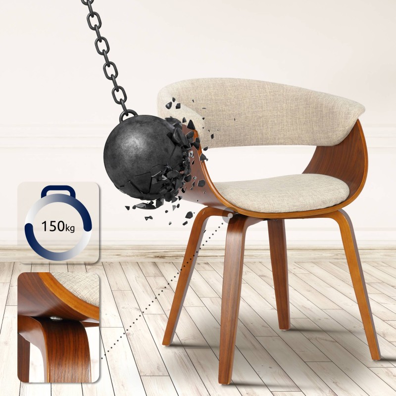 Scaun Bruce din material textil de nuc