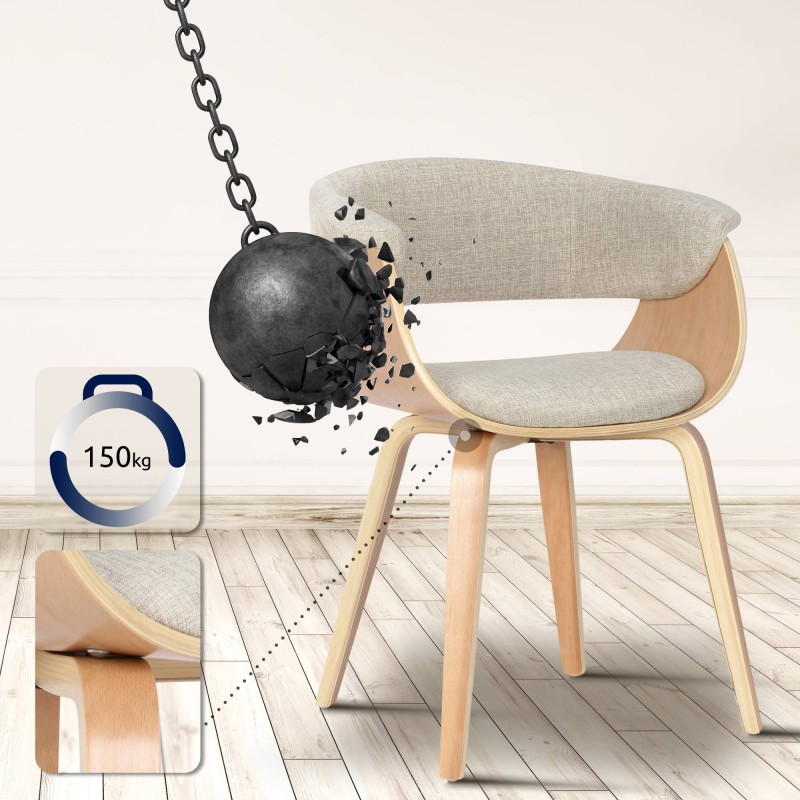 Scaun Bruce din material textil natural