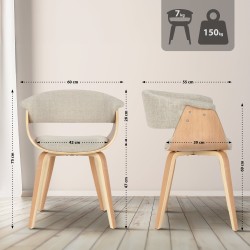 Scaun Bruce din material textil natural