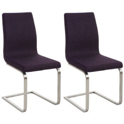 Set de 2 scaune de sufragerie din material textil Belfort violet