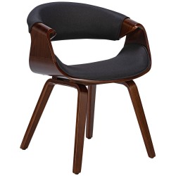 Scaun de masă Foley din material textil de nuc/negru