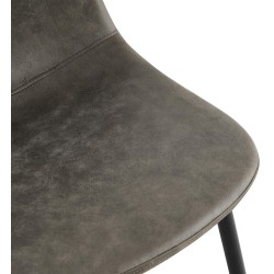 Set de 4 scaune de sufragerie Napier, piele ecologică, gri închis