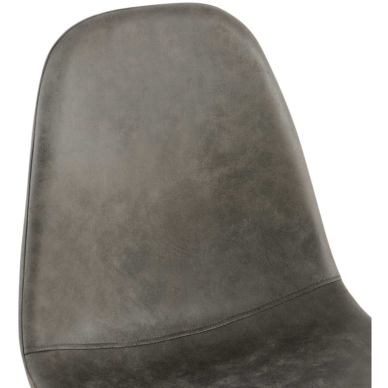 Set de 4 scaune de sufragerie Napier, piele ecologică, gri închis