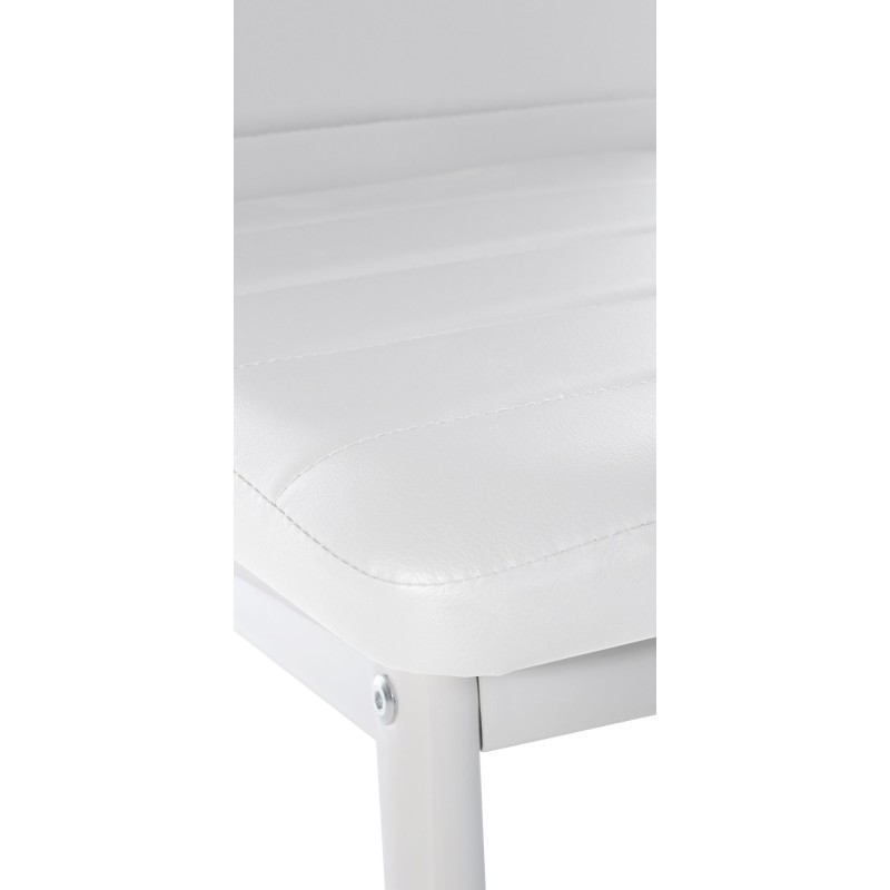 Set de 6 scaune de sufragerie Mayfair, piele ecologică albă