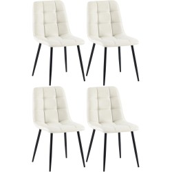 Set de 4 scaune de sufragerie Antibes din material textil crem