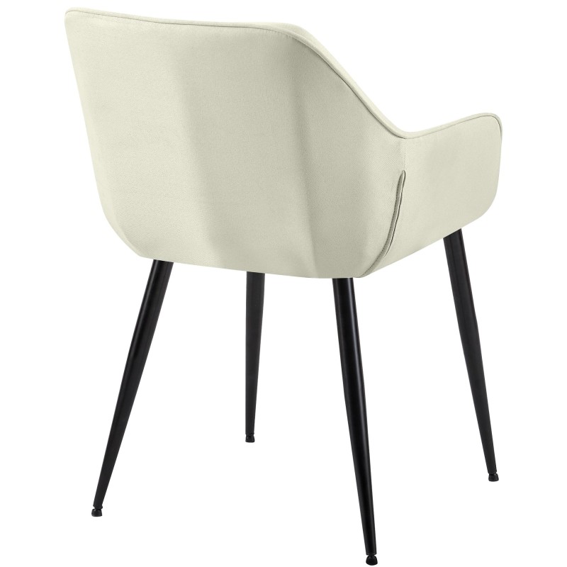 Set de 2 scaune de sufragerie Vessa în material crem