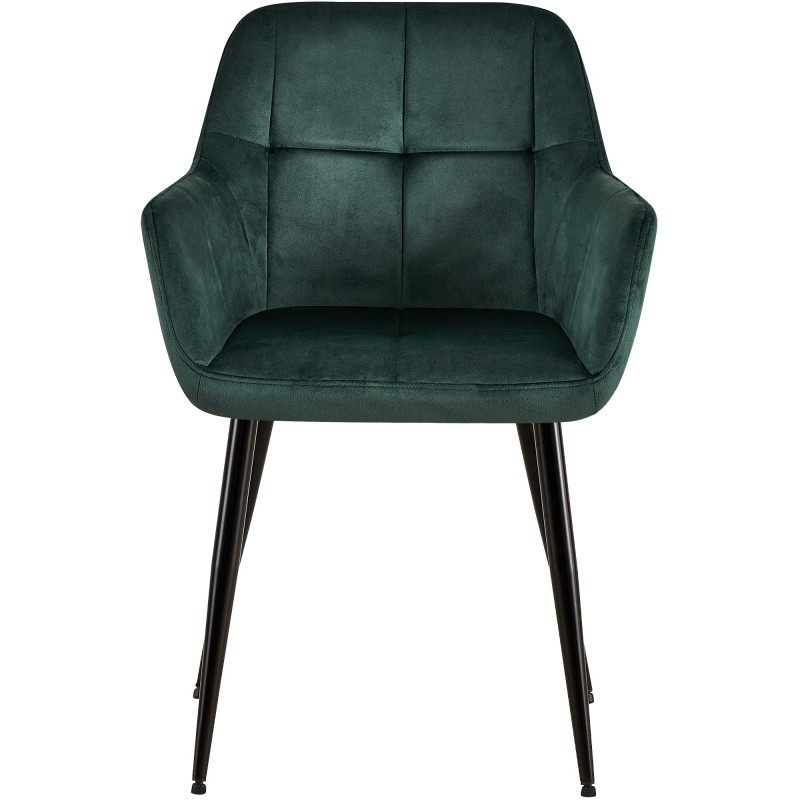 Set de 2 scaune de sufragerie Emia din catifea verde