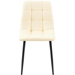 Scaun de sufragerie Antibes, imitație de piele crem