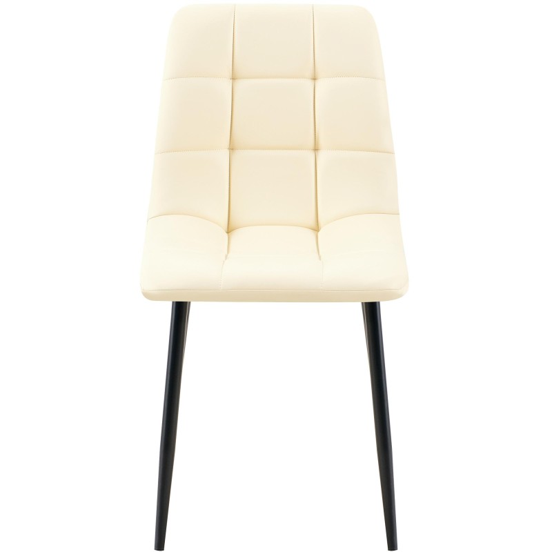 Scaun de sufragerie Antibes, imitație de piele crem