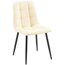 Scaun de sufragerie Antibes, imitație de piele crem