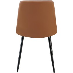 Scaun de sufragerie Antibes, piele ecologică, maro închis