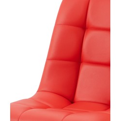Scaun de sufragerie Antibes, imitație de piele roșie