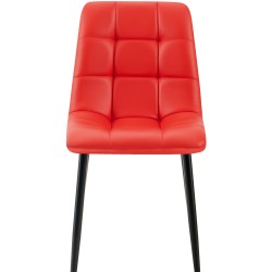 Scaun de sufragerie Antibes, imitație de piele roșie