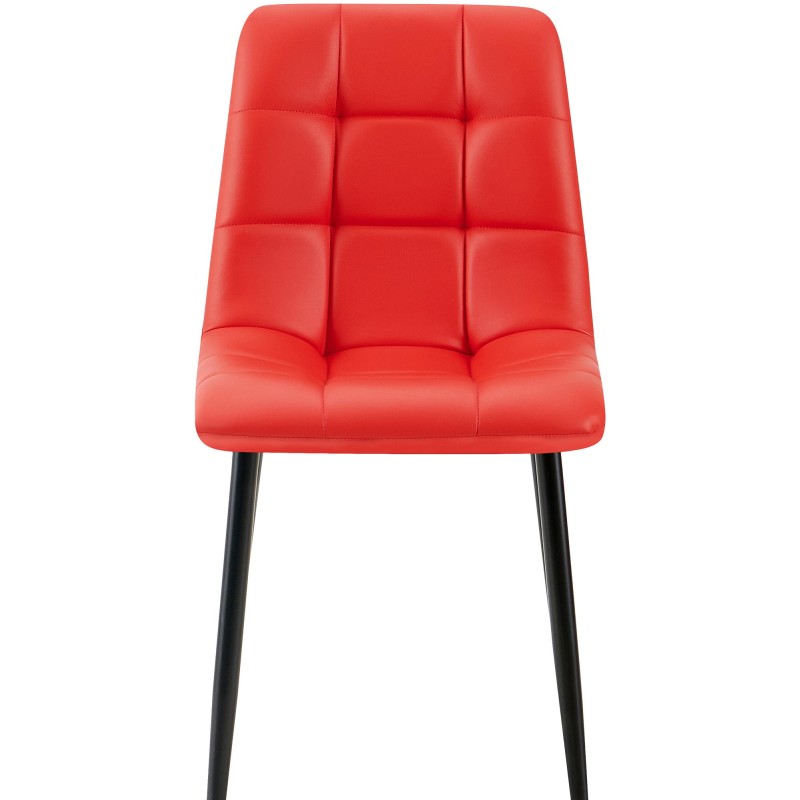 Scaun de sufragerie Antibes, imitație de piele roșie