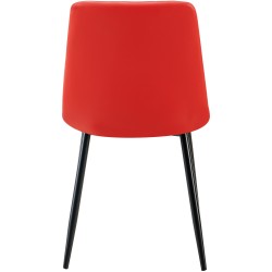 Scaun de sufragerie Antibes, imitație de piele roșie