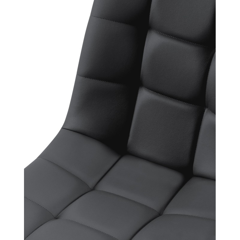 Scaun de sufragerie Antibes, imitație de piele neagră