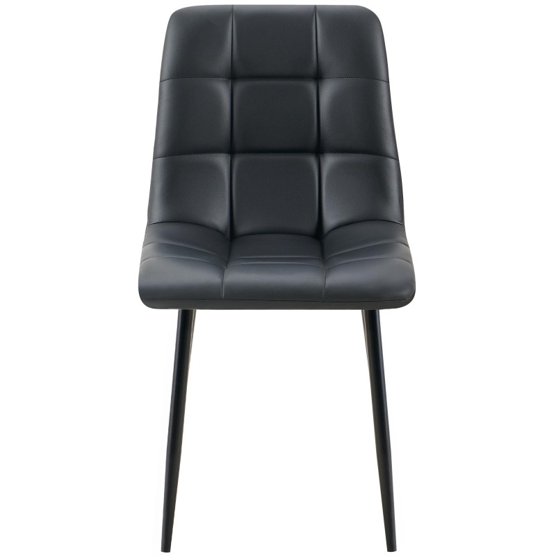 Scaun de sufragerie Antibes, imitație de piele neagră