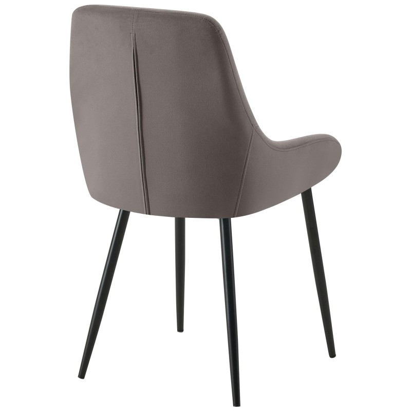 Scaun de sufragerie Elmira din catifea neagră antracit