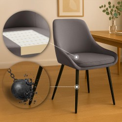 Scaun de sufragerie Elmira din catifea neagră antracit