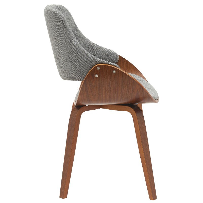 Scaun de sufragerie Vangale din material textil nuc/gri închis