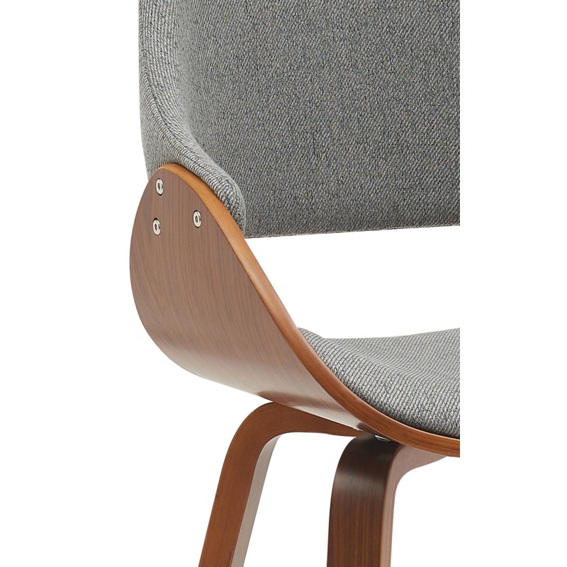 Scaun de sufragerie Vangale din material textil nuc/gri închis