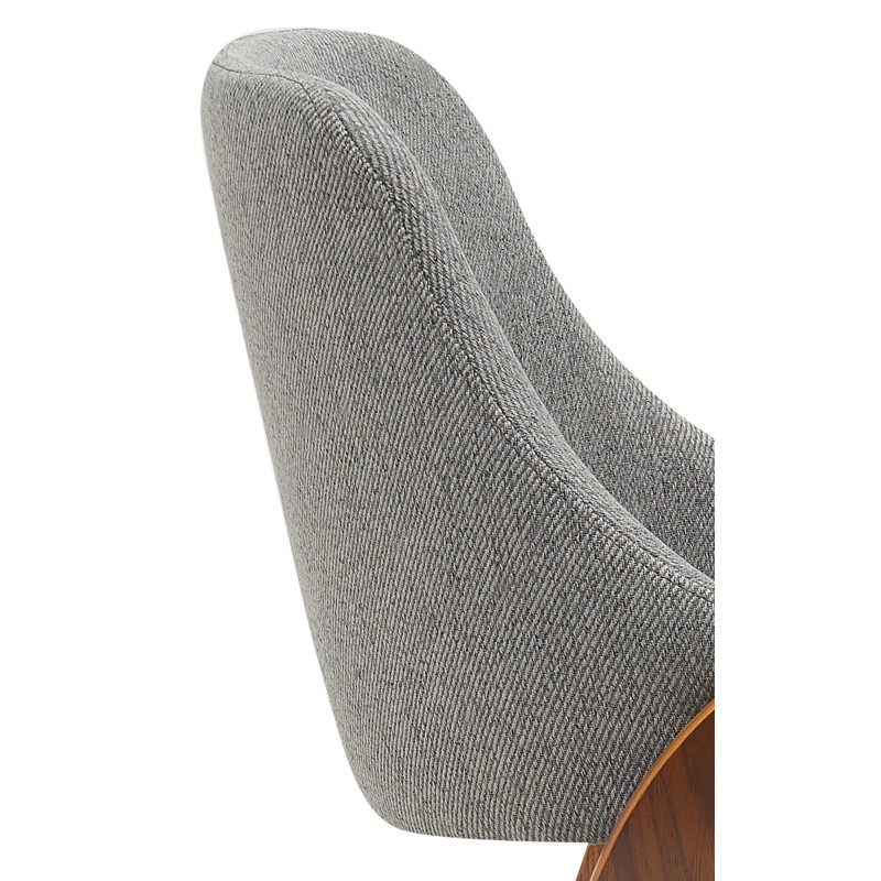 Scaun de sufragerie Vangale din material textil nuc/gri închis