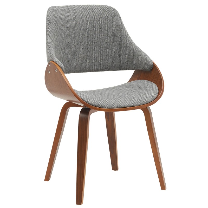 Scaun de sufragerie Vangale din material textil nuc/gri închis