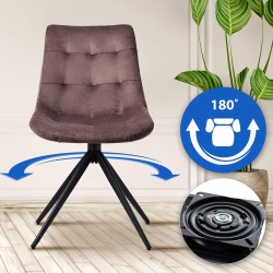 Scaun de sufragerie Merna din catifea maro