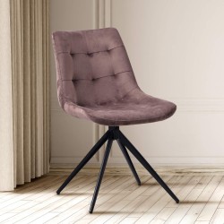 Scaun de sufragerie Merna din catifea maro