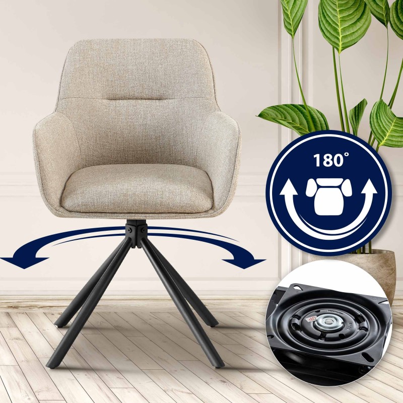 Scaun Tipton din material textil taupe