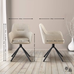 Scaun Tipton din material textil taupe