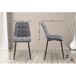 Scaun de masă Gifford gri închis din catifea