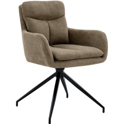 Scaun de sufragerie Somers din material textil maro