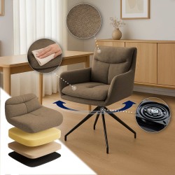 Scaun de sufragerie Somers din material textil maro