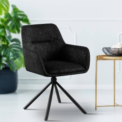 Scaun Tipton din material textil negru