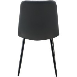 Set de 4 scaune de sufragerie Antibes din piele ecologică neagră