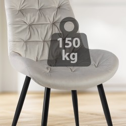 Scaun de sufragerie Rossford din catifea gri